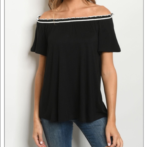 Black Off The Shoulder Top - Picture 9 of 11